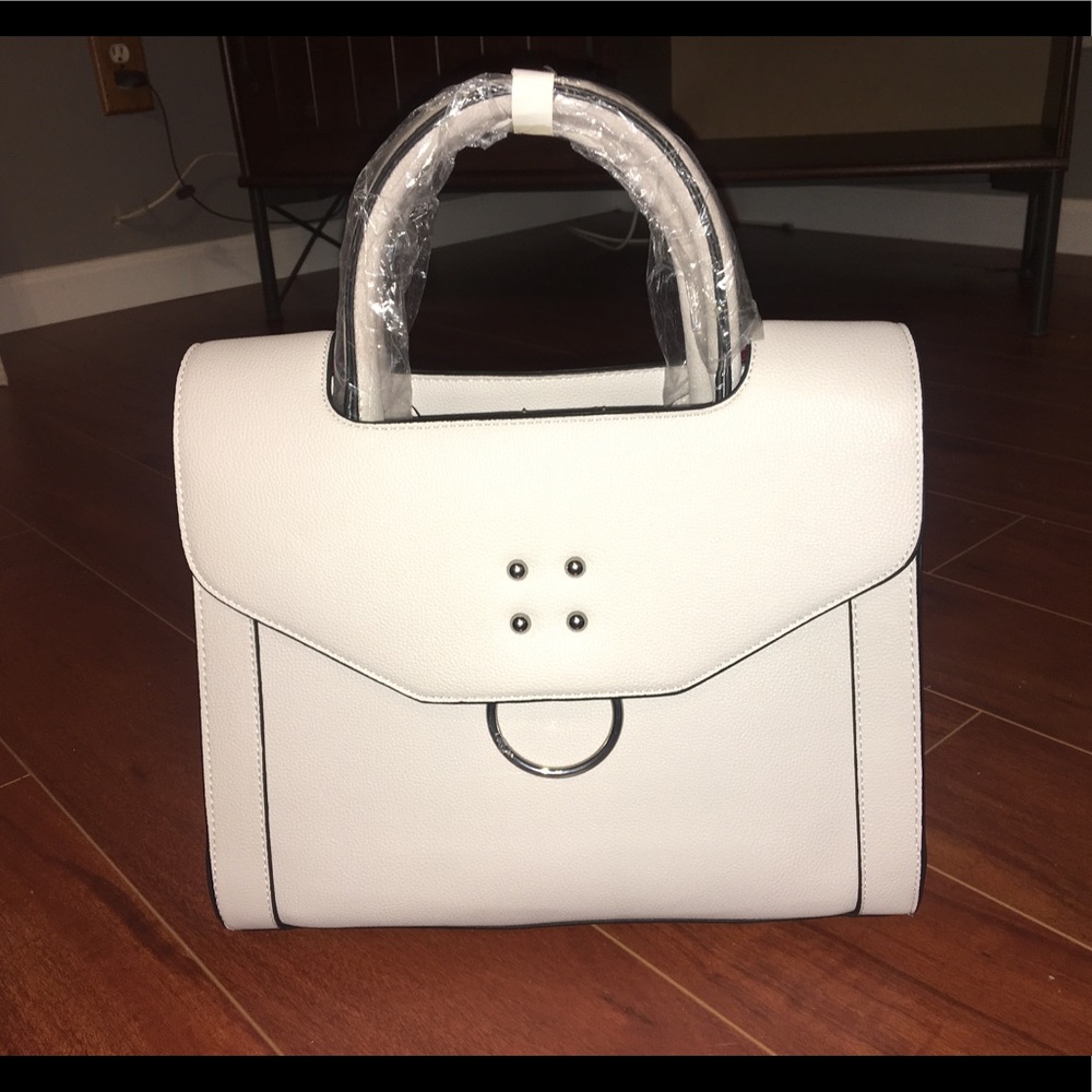 Bone Cream Ivory Satchel Crossbody Bag Purse